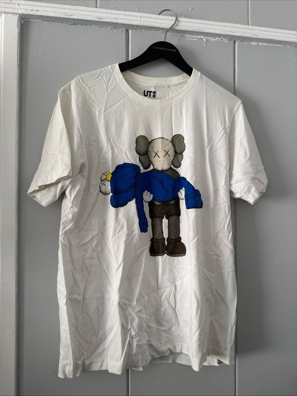 Uniqlo x KAWS White Short-Sleeve Tee with Blue Graphic